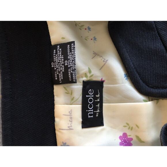Nicole Miller Womens Black Solid Button Down Blazer Size 10 - Picture 3 of 10